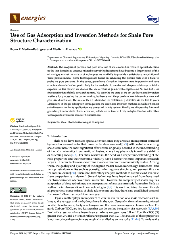 (PDF) Use of Gas Adsorption and Inversion Methods for Shale Pore ...