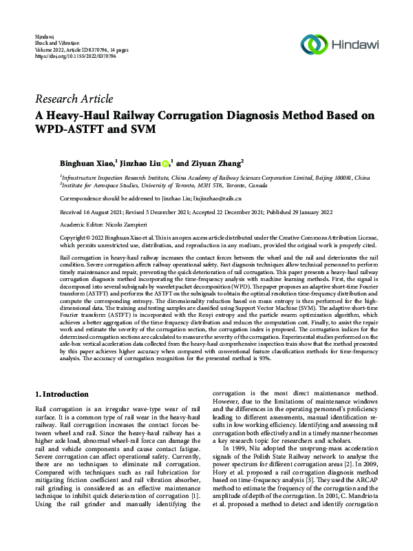 (PDF) A Heavy-Haul Railway Corrugation Diagnosis Method Based on WPD ...