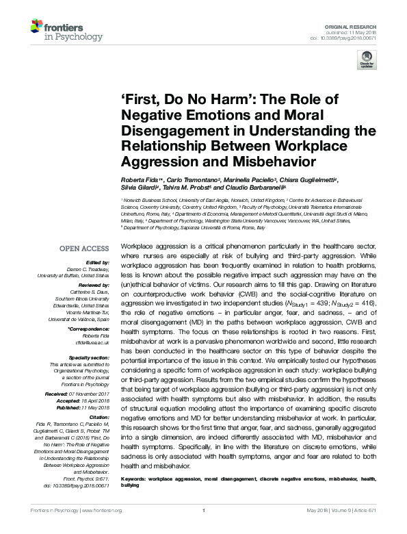 (PDF) First, Do No Harm': The Role of Negative Emotions and Moral ...