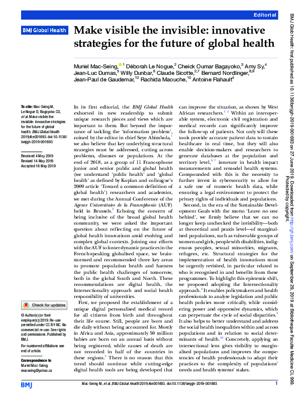 (PDF) Make the invisible visible