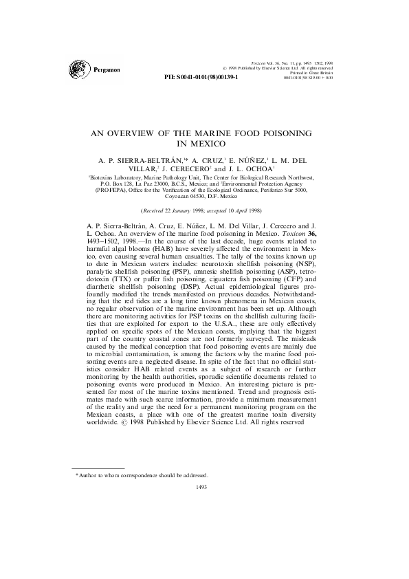 (PDF) An overview of the marine food poisoning in Mexico Axel Cruz