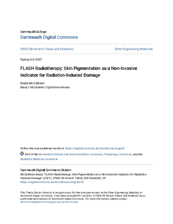 (PDF) FLASH Radiotherapy: Skin Pigmentation as a Non-Invasive Indicator ...
