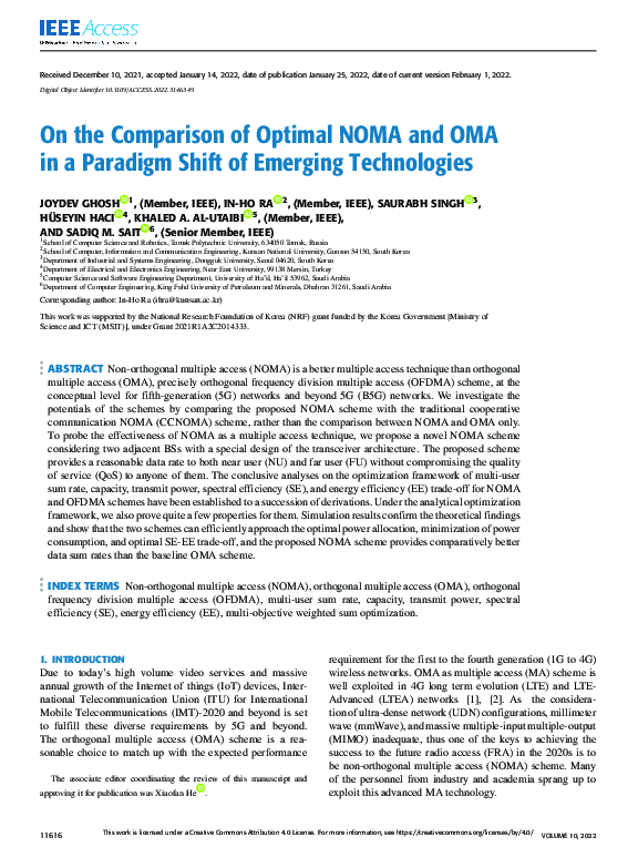 (PDF) On the Comparison of Optimal NOMA and OMA in a Paradigm Shift of ...