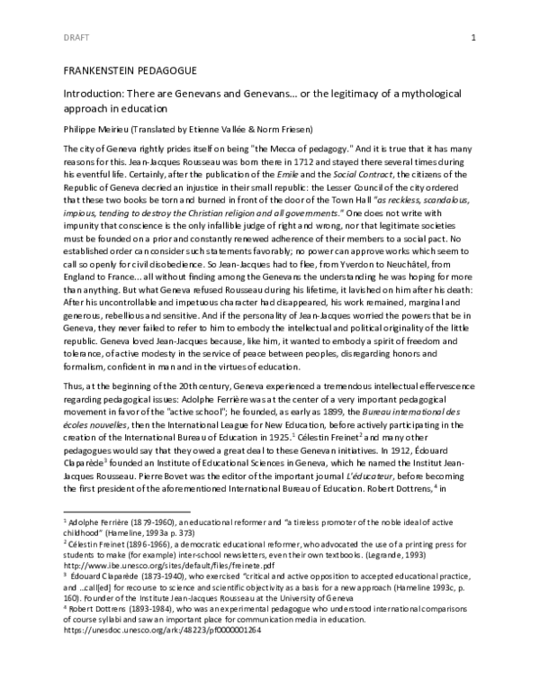 (PDF) Frankenstein Pedagogue Preface Norm Friesen Academia.edu