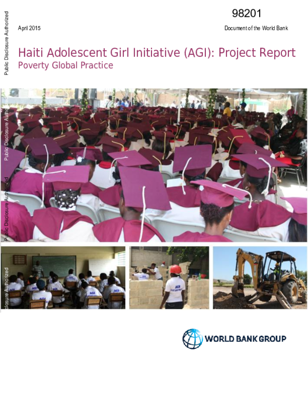 (PDF) Haiti - Adolescent Girl Initiative (AGI) : project report poverty ...