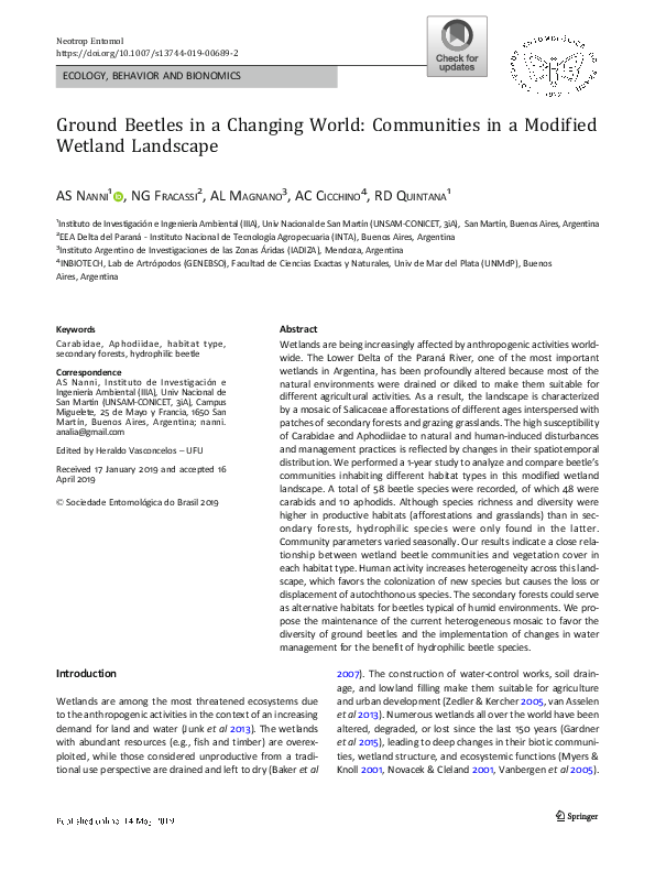 (PDF) Ground Beetles in a Changing World: Communities in a Modified ...