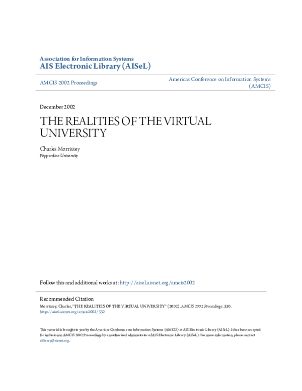 (PDF) The Realities of the Virtual University
