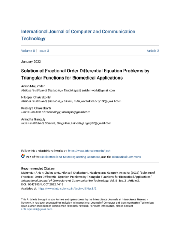 (PDF) Solution of Fractional Order Differential Equation Problems by ...