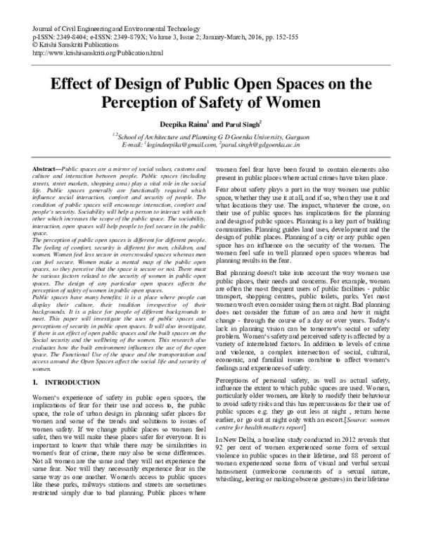 (PDF) Effect of Design of Public Open Spaces on the Perception of ...