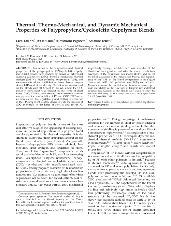 (PDF) Thermal, thermo-mechanical, and dynamic mechanical properties of ...