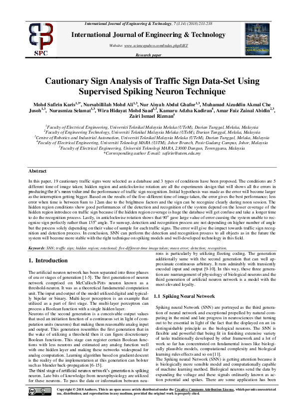 (PDF) Cautionary Sign Analysis of Traffic Sign Data-Set Using ...