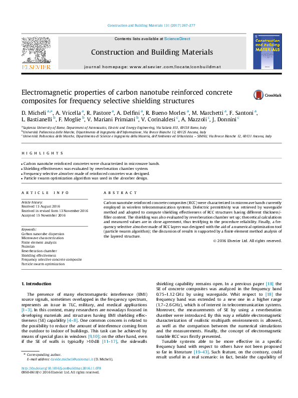 (PDF) Electromagnetic properties of carbon nano tube/epoxy nanocomposites