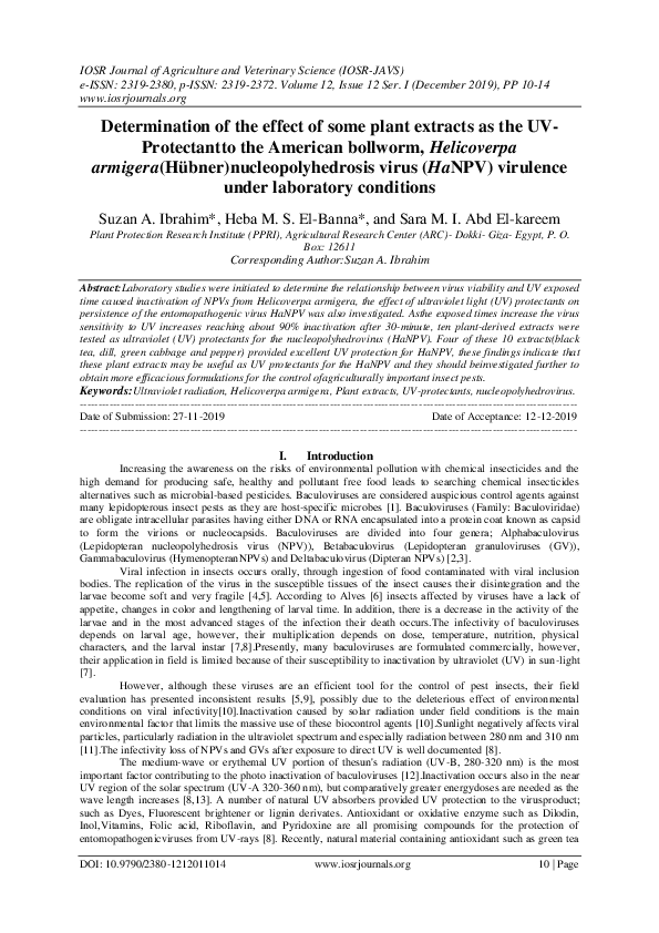 (PDF) Determination of the effect of some plant extracts as the UV ...