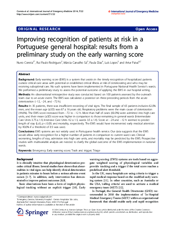 (PDF) Improving recognition of patients at risk in a Portuguese general ...