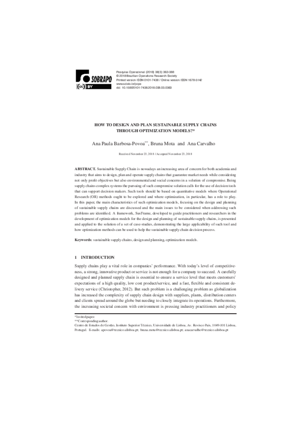 (PDF) How to Design and Plan Sustainable Supply Chains Through ...