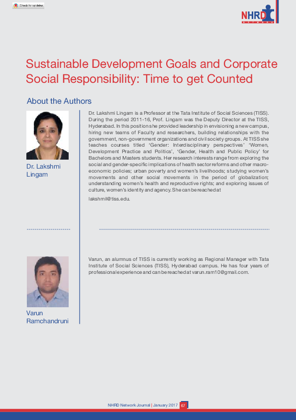 (PDF) Sustainable Development Goals and Corporate Social Responsibility ...