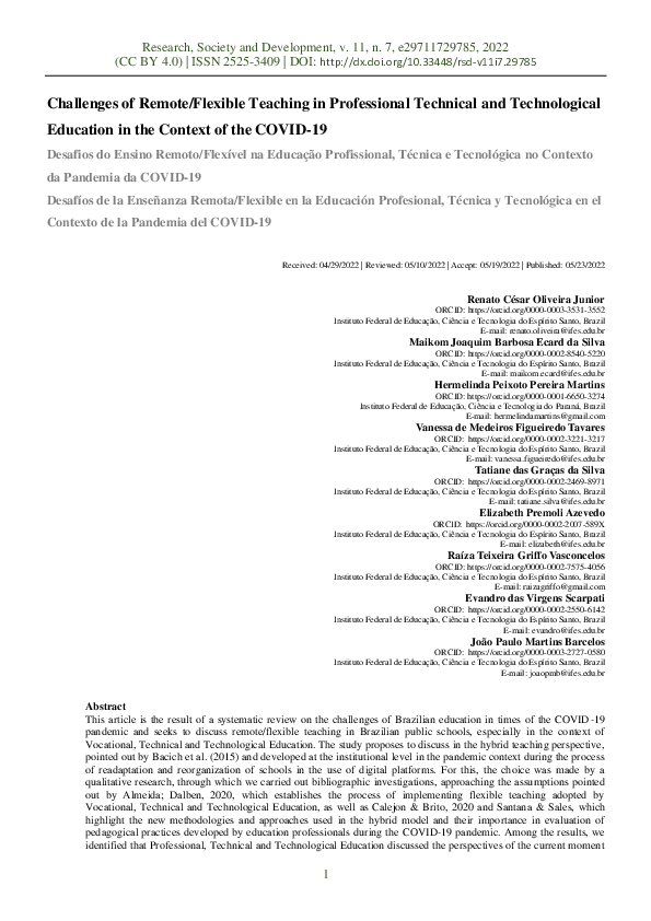 (PDF) Challenges of Remote/Flexible Teaching in Professional Technical ...