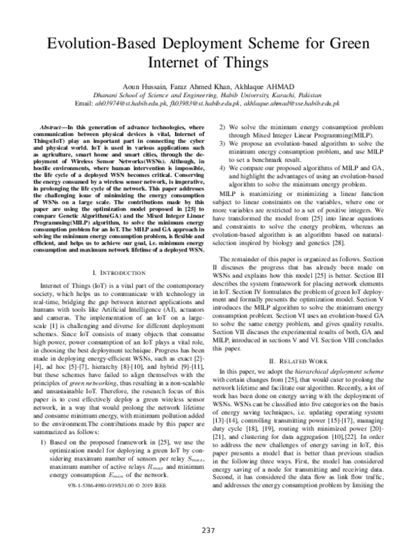 (PDF) Evolution-Based Deployment Scheme for Green Internet of Things