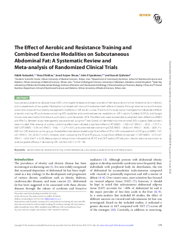 (PDF) The Effect of Aerobic and Resistance Training and Combined ...