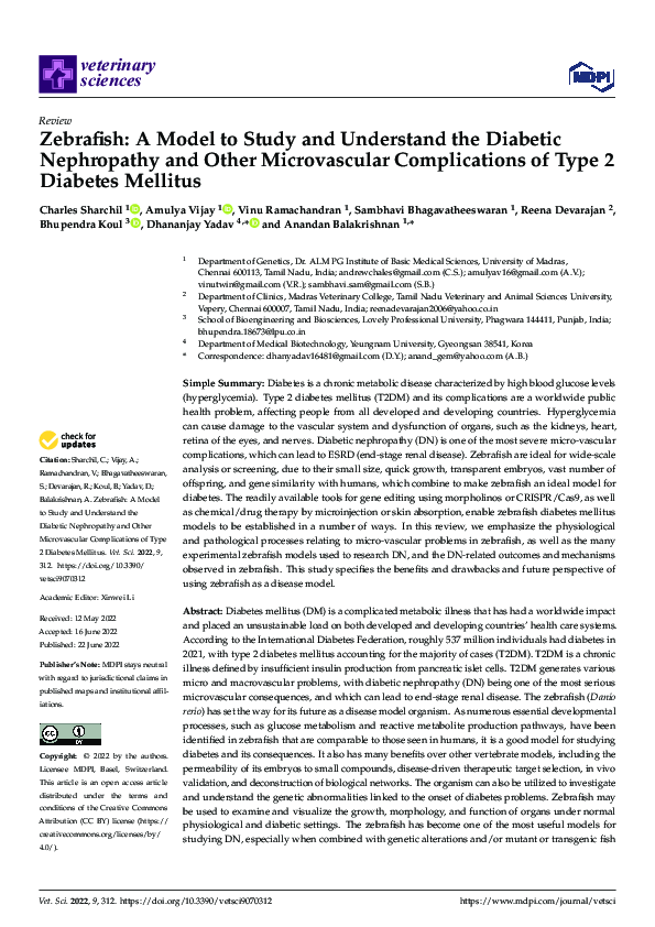 (PDF) Zebrafish: A Model to Study and Understand the Diabetic ...