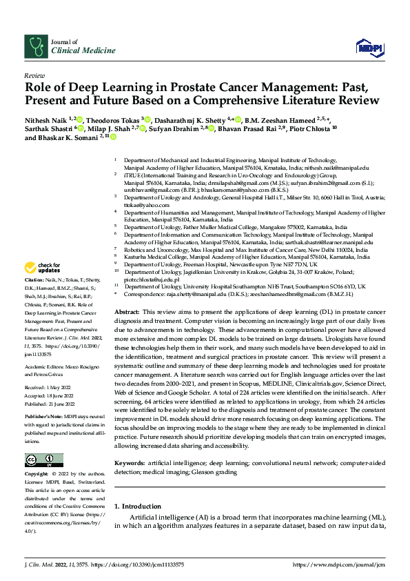 (PDF) Role of Deep Learning in Prostate Cancer Management: Past ...