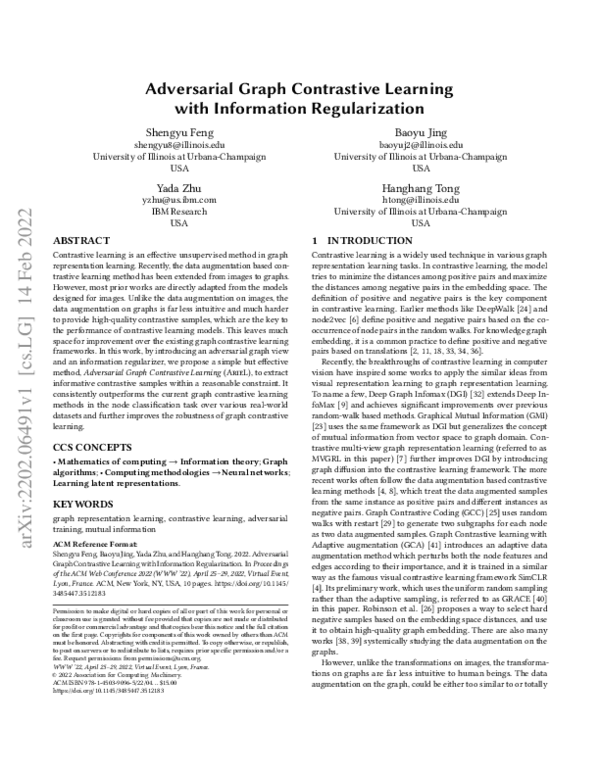 (PDF) Adversarial Graph Contrastive Learning with Information ...
