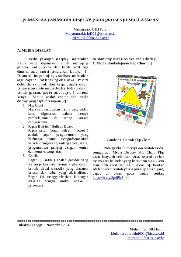(PDF) Pemanfaatan Media Display Pada Proses Pembelajaran Muhammad U