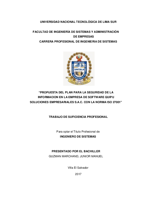 (PDF) Propuesta Del Plan Para La Seguridad De La Información En La ...