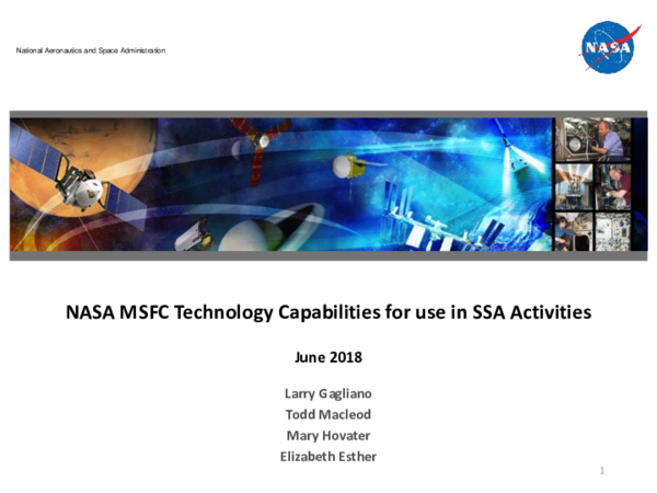 (PDF) NASA MSFC Technology Capabilities for use in SSA Activities ...