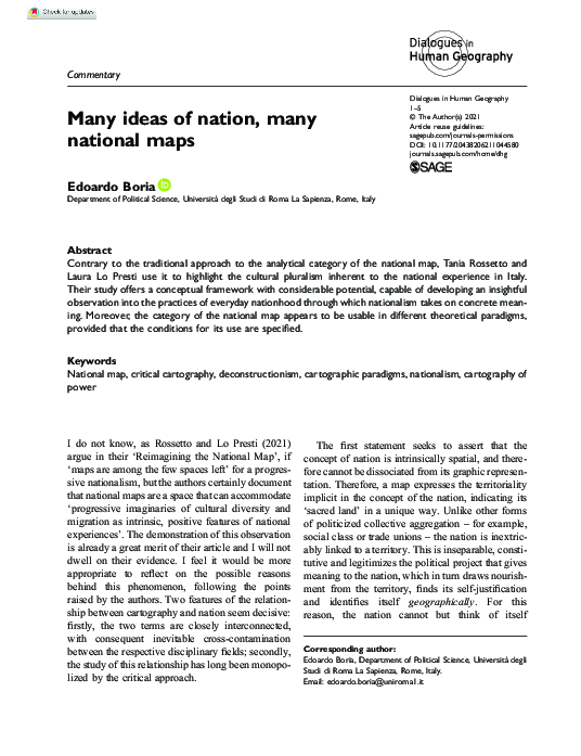 (PDF) Many ideas of nation, many national maps