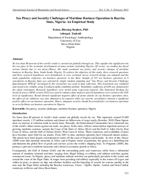 (PDF) Sea Piracy and Security Challenges of Maritime Business Operation ...
