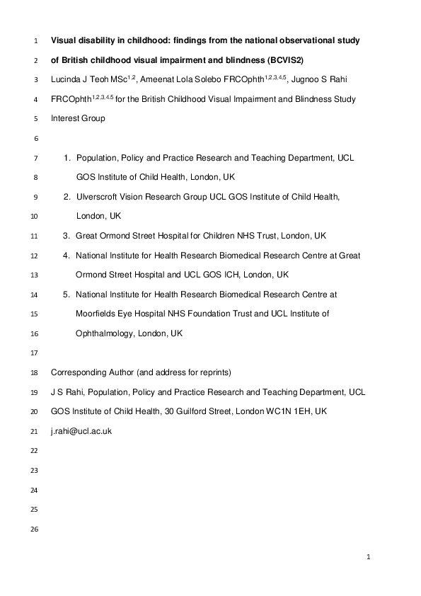 (PDF) Visual impairment, severe visual impairment, and blindness in ...