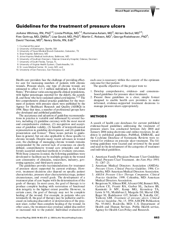 (PDF) Guidelines for the treatment of pressure ulcers Linda Phillips Academia.edu
