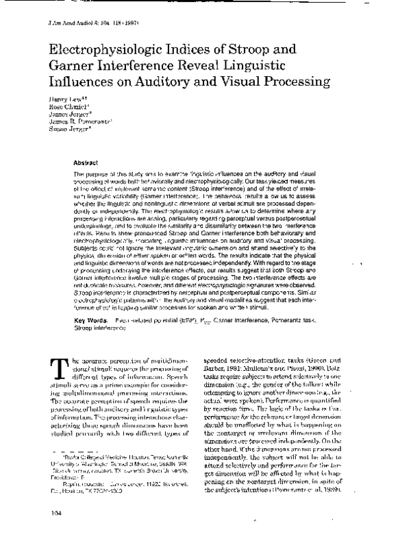 (PDF) Electrophysiologic indices of Stroop and Garner interference ...