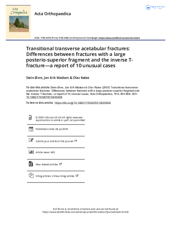 (PDF) Transitional transverse acetabular fractures: Differences between ...