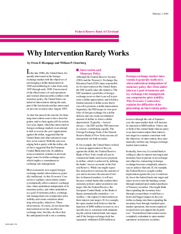 (PDF) Why intervention rarely works