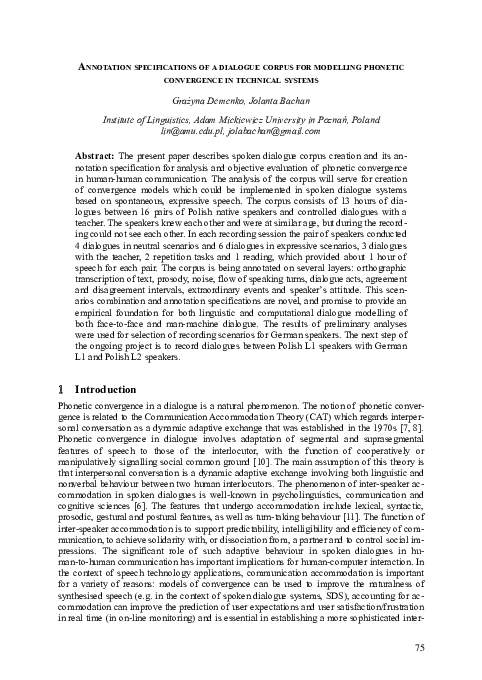 (PDF) Annotation Specifications of a Dialogue Corpus for Modelling ...