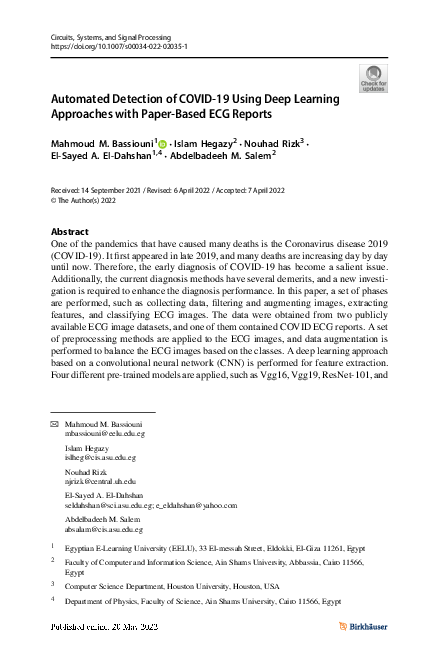 (PDF) Automated Detection of COVID-19 Using Deep Learning Approaches ...