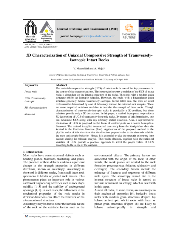 (PDF) 3D Characterization of Uniaxial Compressive Strength of ...