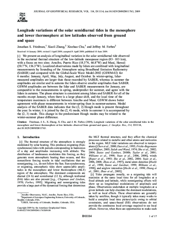 (PDF) Longitude variations of the solar semidiurnal tides in the ...