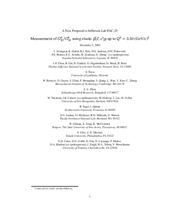 (PDF) A New Proposal to Jefferson Lab PAC-25