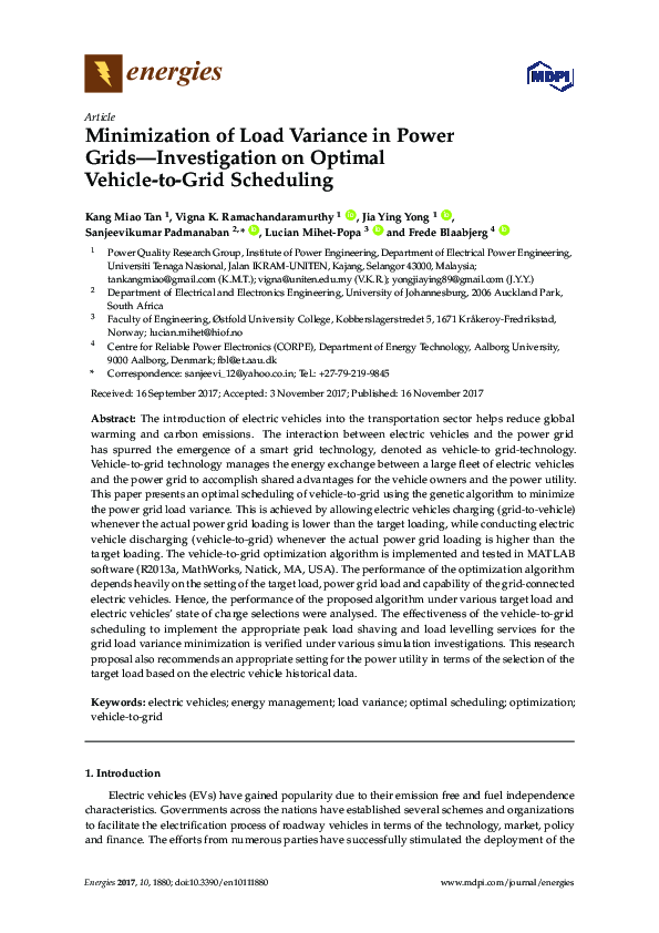 (PDF) Minimization of Load Variance in Power Grids—Investigation on ...