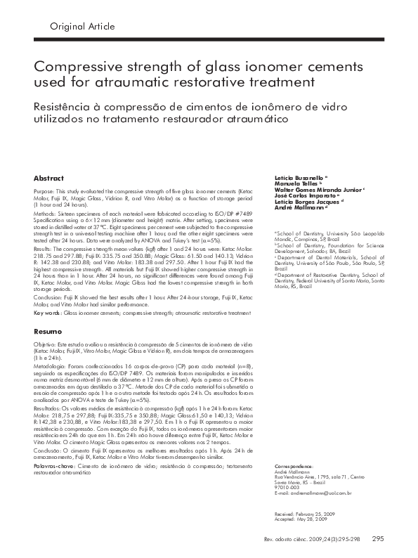 (PDF) Surface Roughness Of Glass Ionomer Cements Indicated, 58 OFF