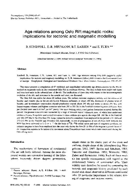 (PDF) Age relations among Oslo Rift magmatic rocks: implications for ...