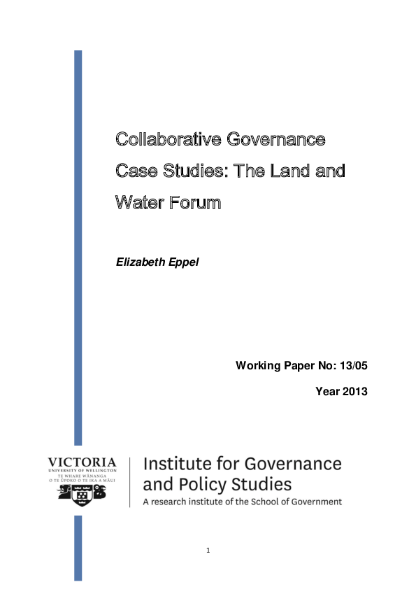 (PDF) Collaborative Governance Case Studies the Land and Water Forum