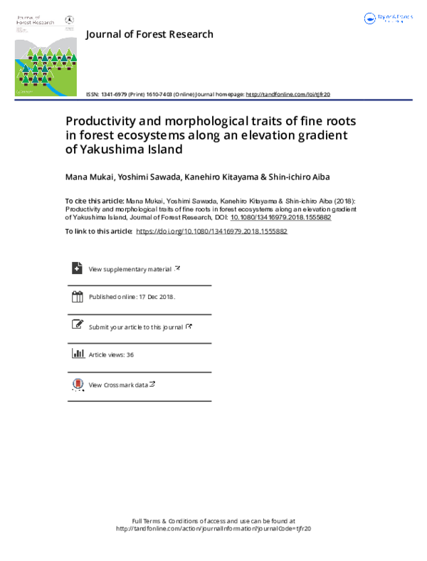 (PDF) Productivity and morphological traits of fine roots in forest ...