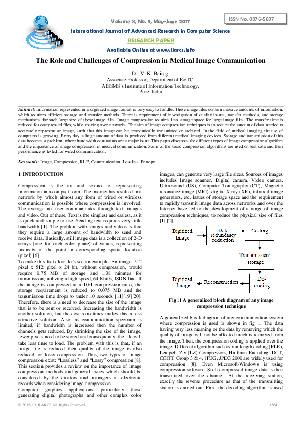 (PDF) The Role and Challenges of Compression in Medical Image Communication