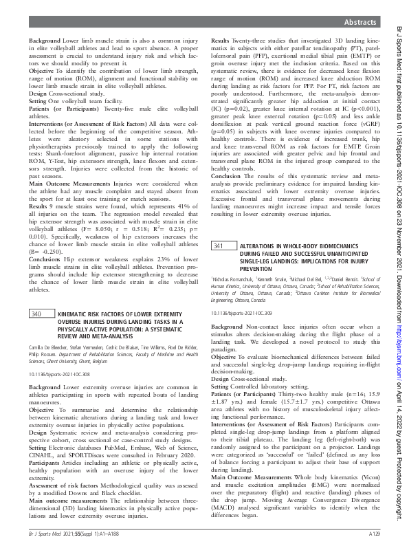 (PDF) 340 Kinematic risk factors of lower extremity overuse injuries ...