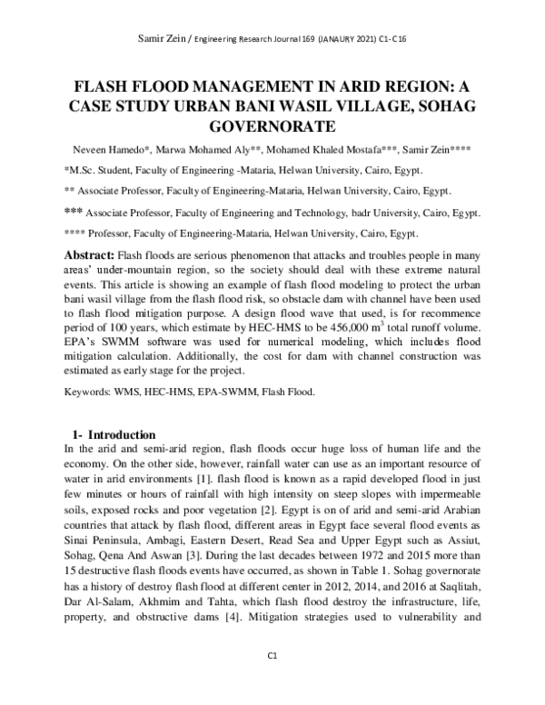 (PDF) Flash Flood Management in Arid Region: A Case Study Urban Bani ...