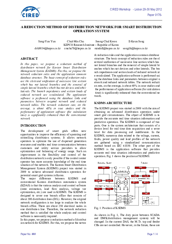 (PDF) A reduction method of distribution network for smart distribution ...